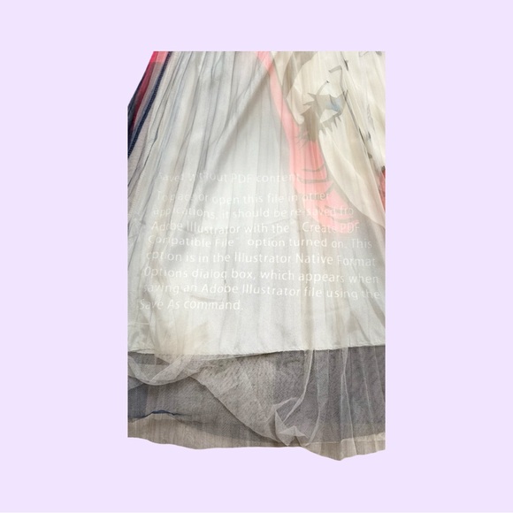 Artistic Pink and Blue A-Line Skirt - Picture 6 of 7